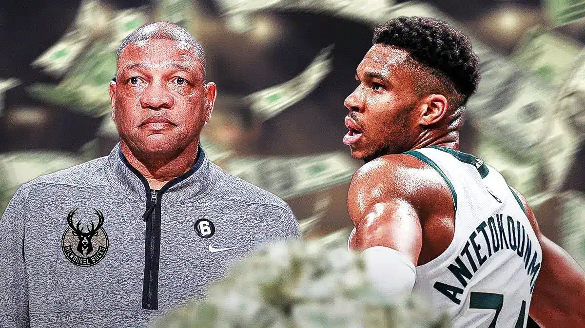 Doc Rivers with money falling around him