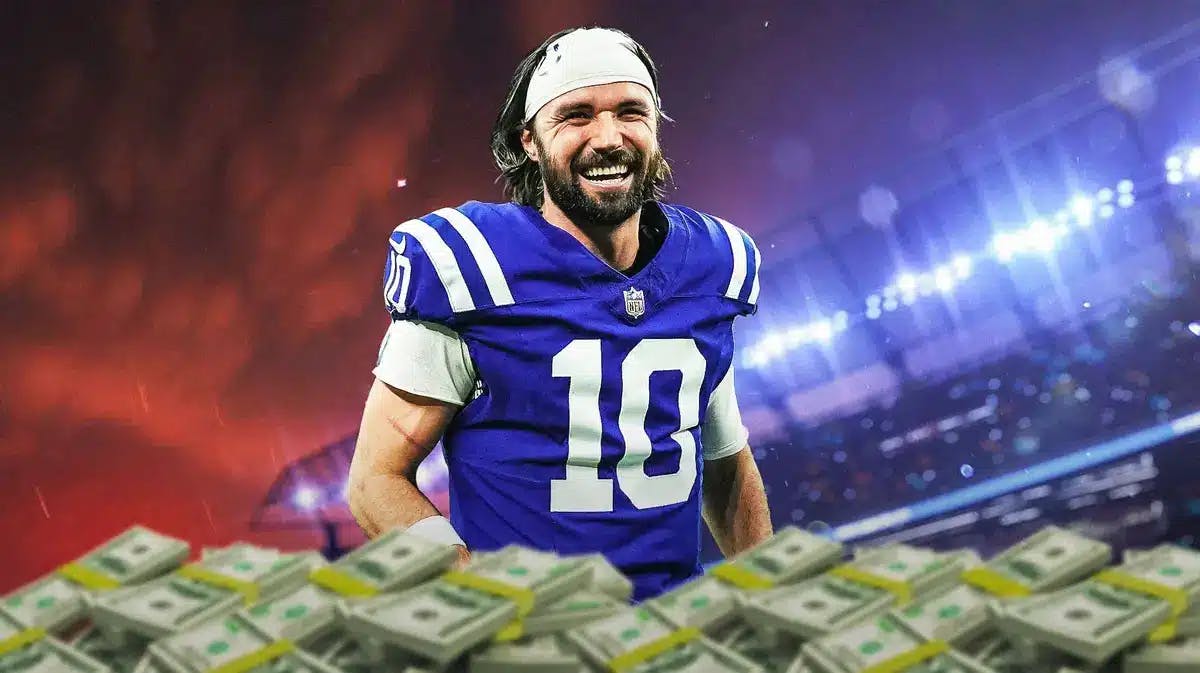 Colts quarterback Gardner Minshew surrounded by cash
