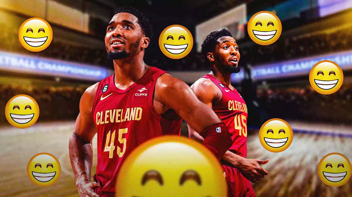 Cavs' Donovan Mitchell with smile emojis all over the place