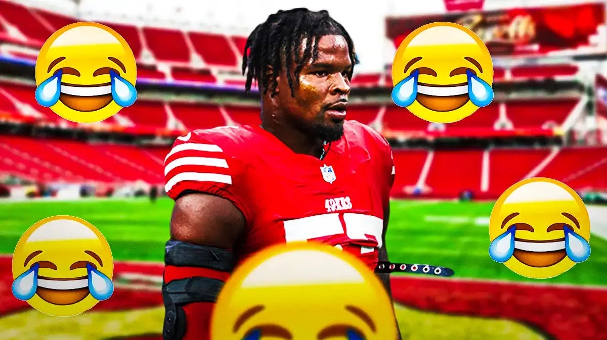 Dre Greenlaw with a bunch of crying laughing emojis around him