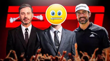 Jimmy Kimmel and Aaron Rodgers, who are feuding over Jeffrey Epstein alleagtions made on the Pat McAfee Show, and ESPN is not commenting.