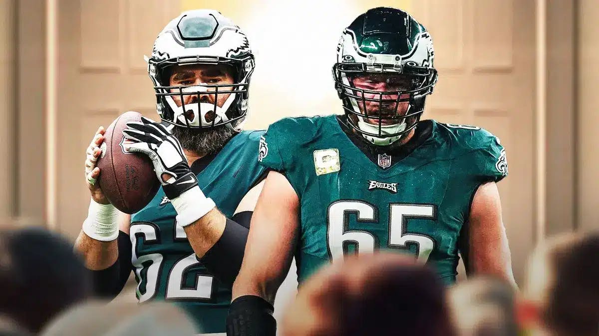 Eagles Jason Kelce and Lane Johnson after Jalen Hurts loss to the Buccaneers