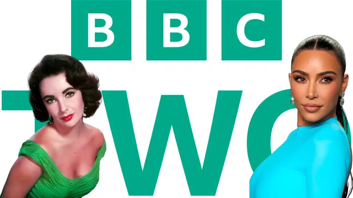 Elizabeth Taylor, Kim Kardashian, BBC Two logo