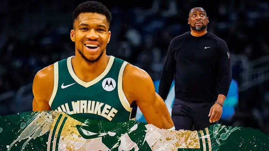 Giannis Antetokounmpo and Adrian Griffin after Bucks win over Cavaliers Donovan Mitchell