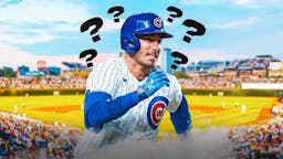 MLB free agent Cody Bellinger with Cubs' Wrigley Field in back