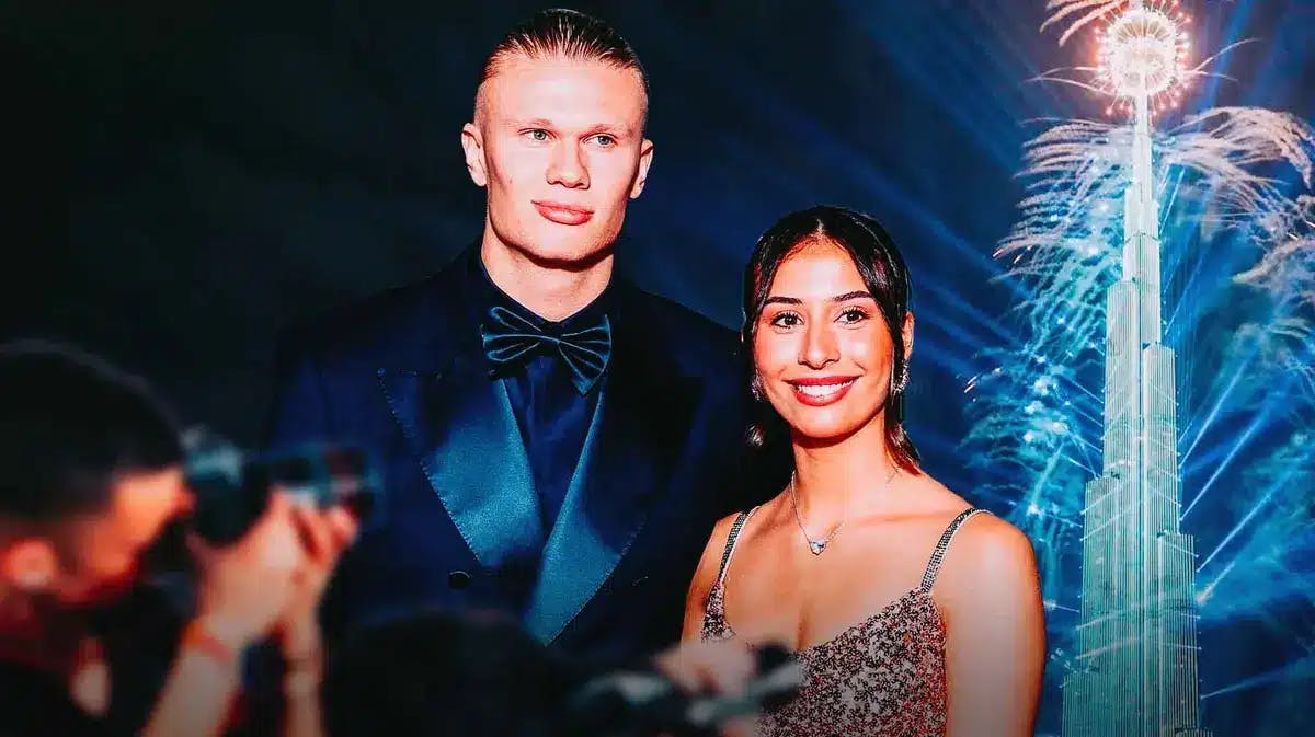 Erling Haaland and his girlfriend Isabel Johansen in a party in Dubai Manchester City