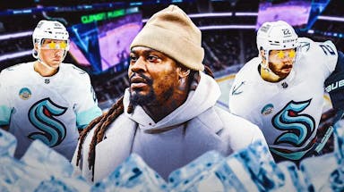 Marshawn Lynch led the Kraken out as they arrived at the Winter Classic