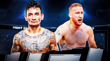 Max Holloway and Justin Gaethje in the UFC cage
