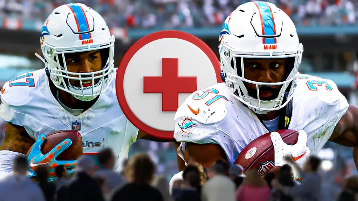 Dolphins' Raheem Mostert and Jaylen Waddle