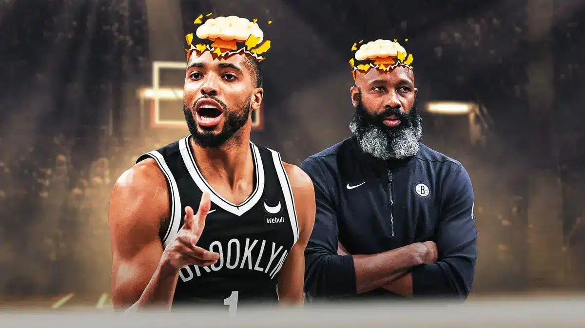 Nets' Mikal Bridges and Jacque Vaughn with mind-blown heads