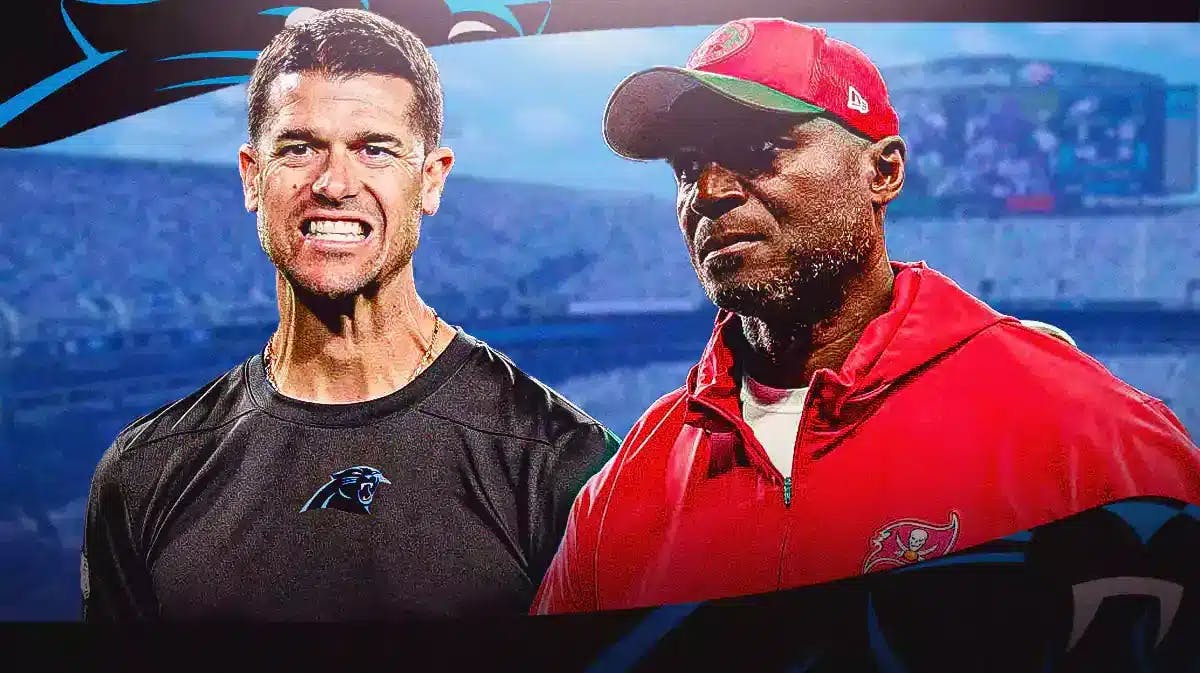 Panthers coach Dave Canales and Buccaneers coach Todd Bowles
