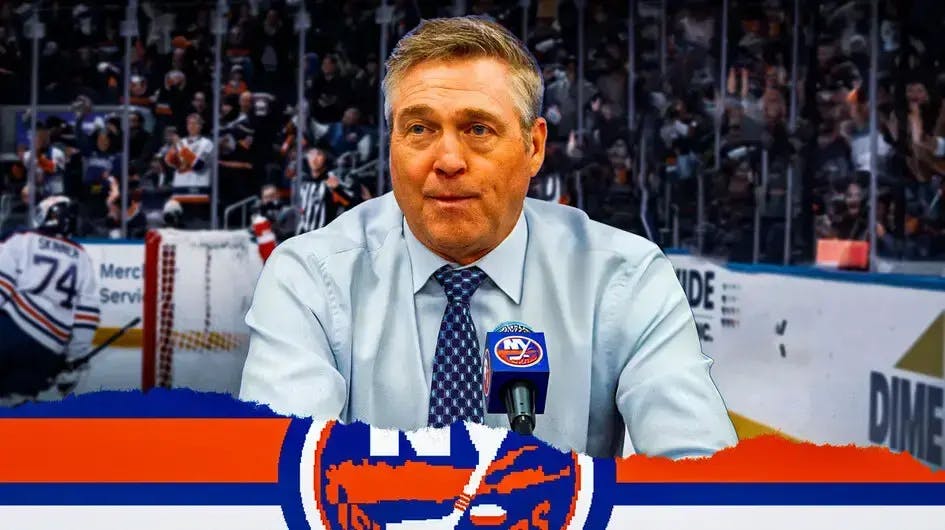 Islanders coach Patrick Roy before playing the Montreal Canadiens.