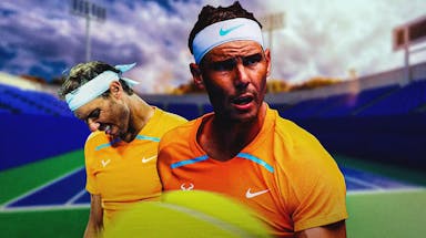 Rafael Nadal looking focused.