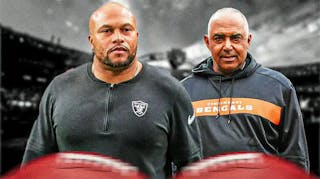 New Las Vegas Raiders head coach Antonio Pierce and former Cincinnati Bengals head coach Marvin Lewis