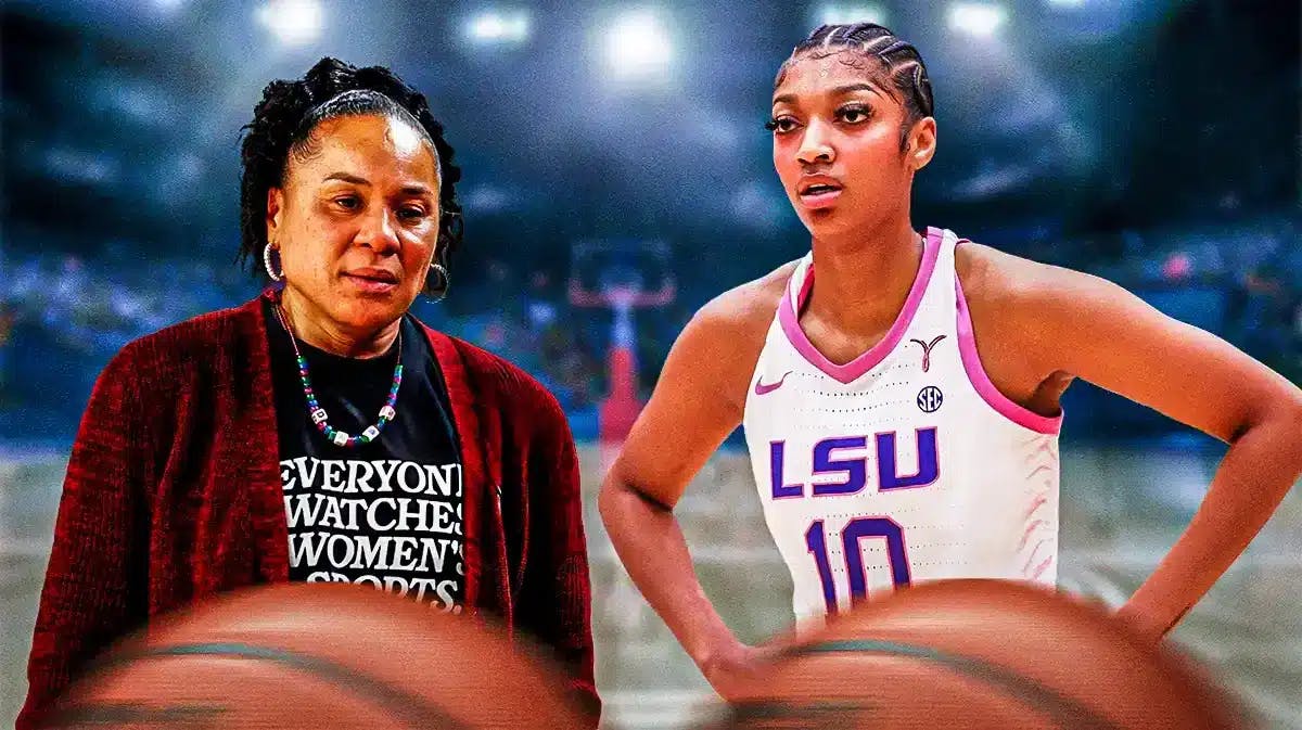 South Carolina women’s basketball coach Dawn Staley, and LSU women’s basketball player Angel Reese