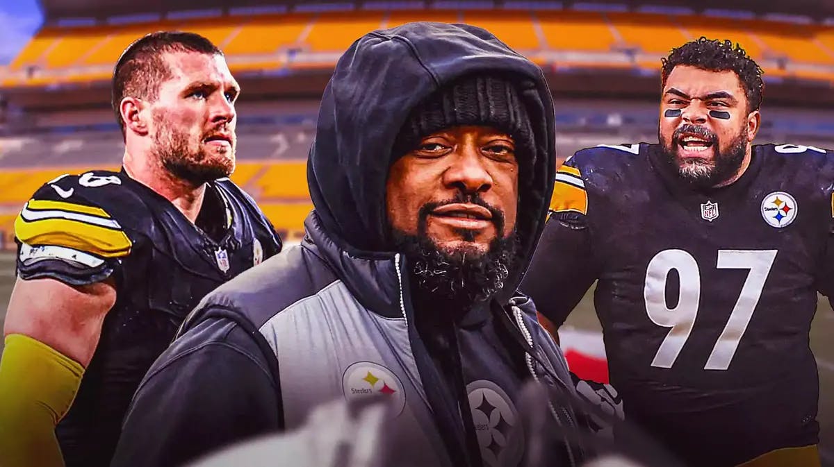 Steelers' Cam Heyward and TJ Watt angry, with Mike Tomlin smiling