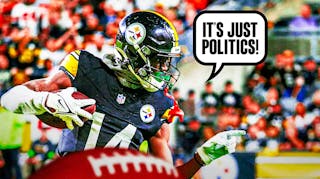 Steelers wide receiver George Pickens saying "It's just politics!"