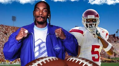 Snoop Dogg, Reggie Bush in USC football jersey