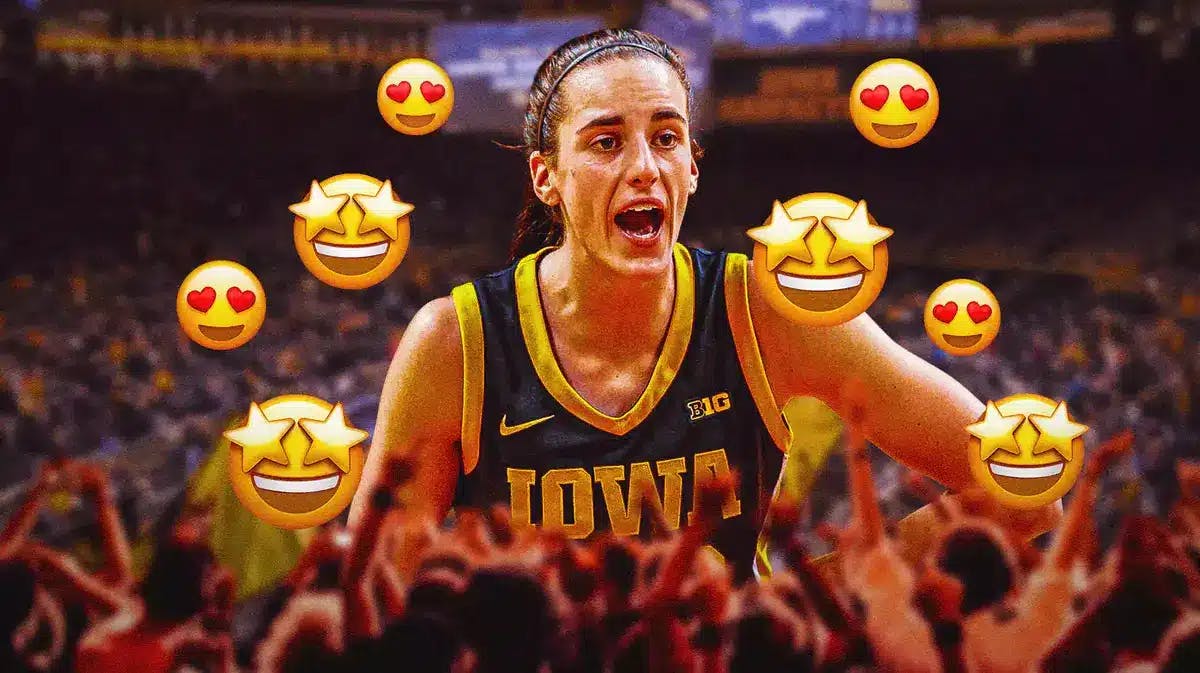 Iowa women’s Caitlin Clark hyped up, with heart emojis and starry-eye emojis all over her
