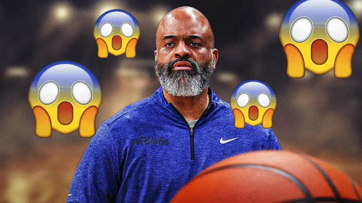 Wes Unseld Jr. with a bunch of shocked emojis around him
