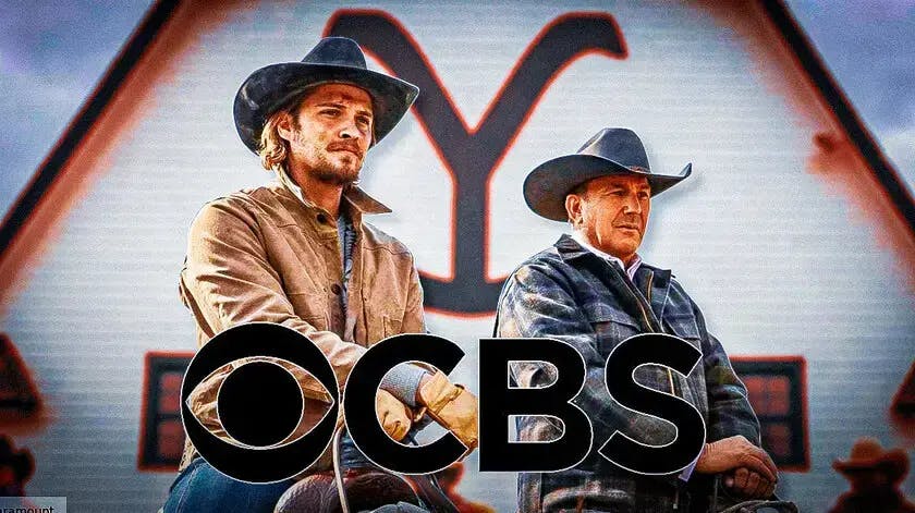 Image from Yellowstone over the CBS logo