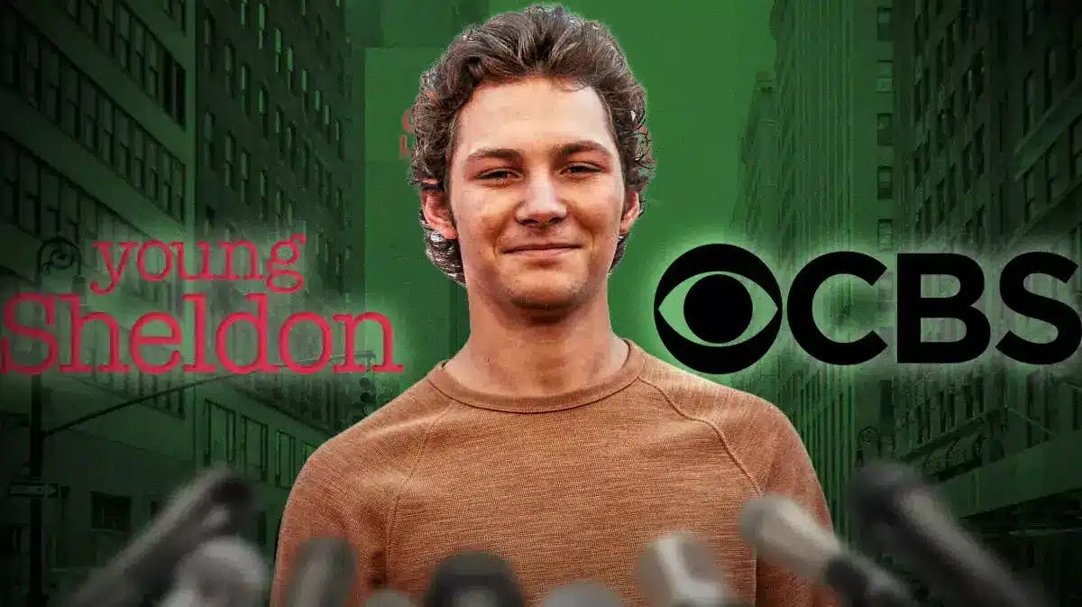 Georgia actor Montana Jordan with Young Sheldon and CBS logo.