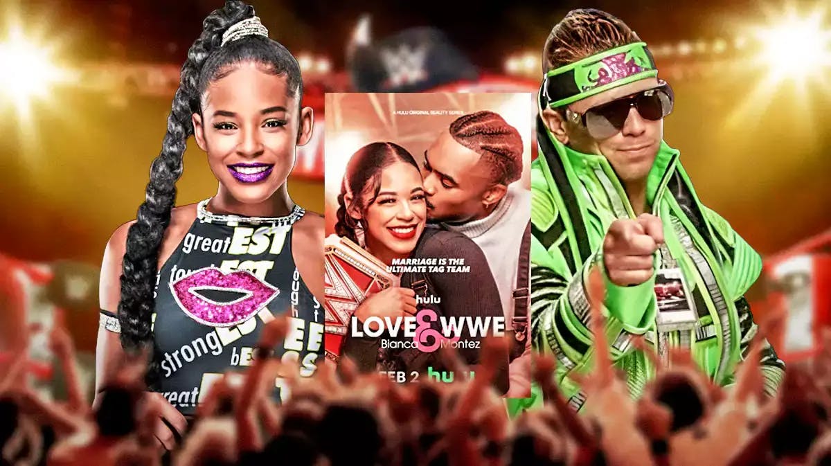 Bianca Belair and The Miz with Love & WWE: Bianca and Montez poster.