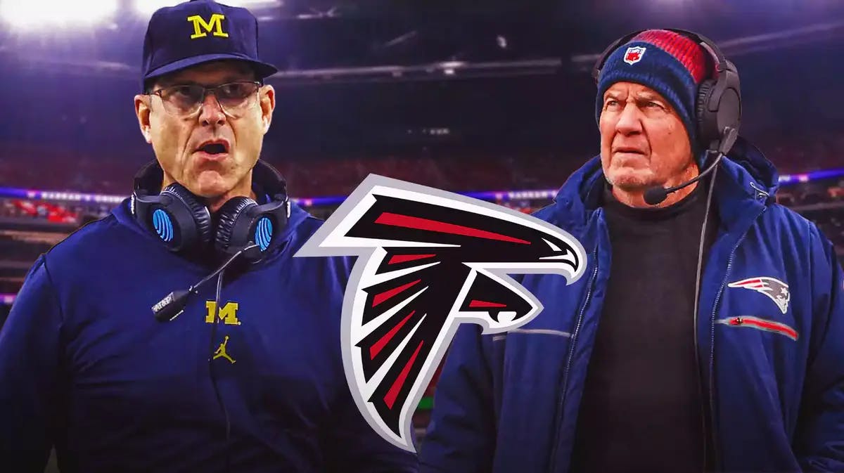 Former Michigan football coach Jim Harbaugh joins Bill Belichick in the Falcons' growing list of head coach candidates.