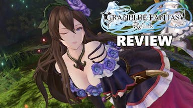 granblue fantasy relink review, granblue fantasy relink gameplay, granblue fantasy relink story, granblue fantasy relink score, granblue fantasy relink, an ingame screenshot of rosetta with the word Review under the game title