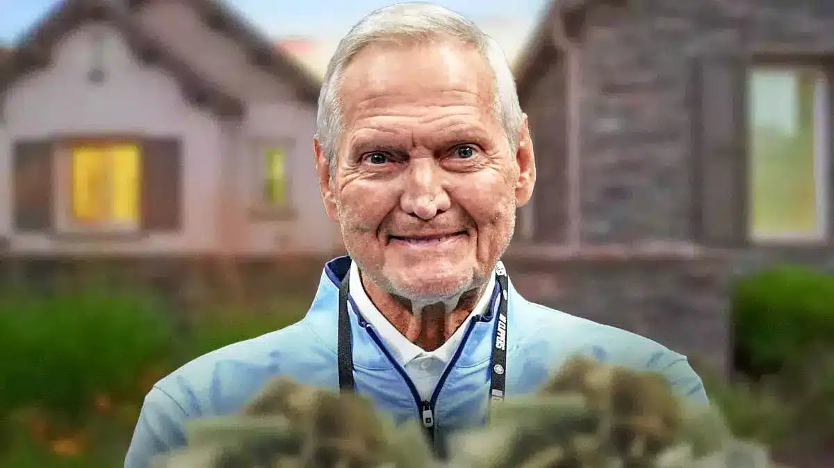 Jerry West in front of his former home in California.