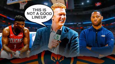 Brian Scalabrine saying "THis is not a good lineup" to Willie Green and Zion Williamson