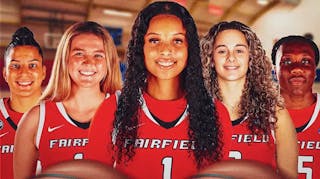 Players from the Fairfield women's basketball team