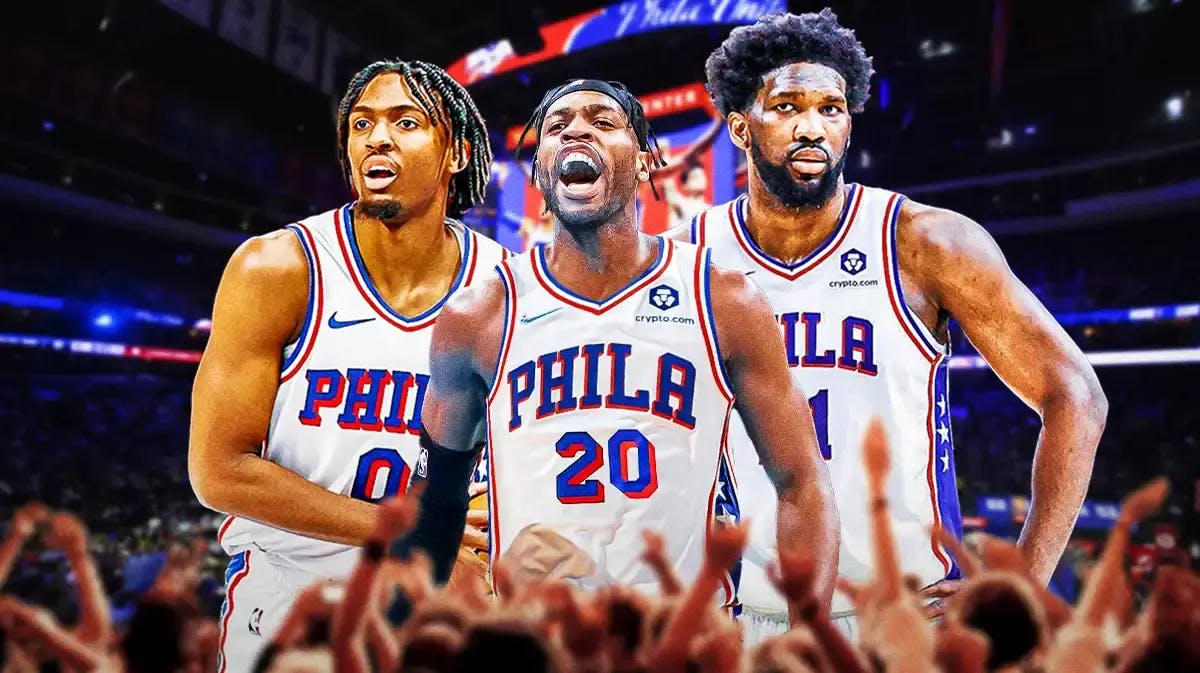 76ers' Tyrese Maxey, Buddy Hield and Joel Embiid