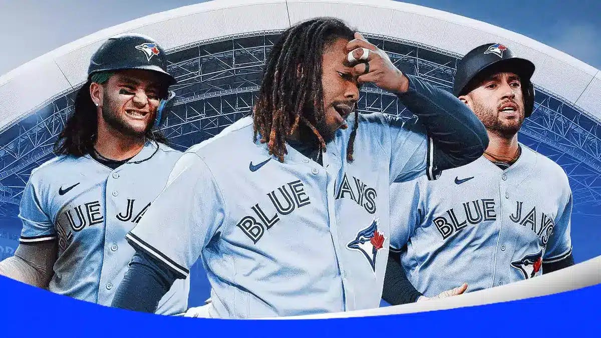 Blue Jays' Bo Bichette, Vladimir Guerrero Jr., and George Springer all looking disappointed