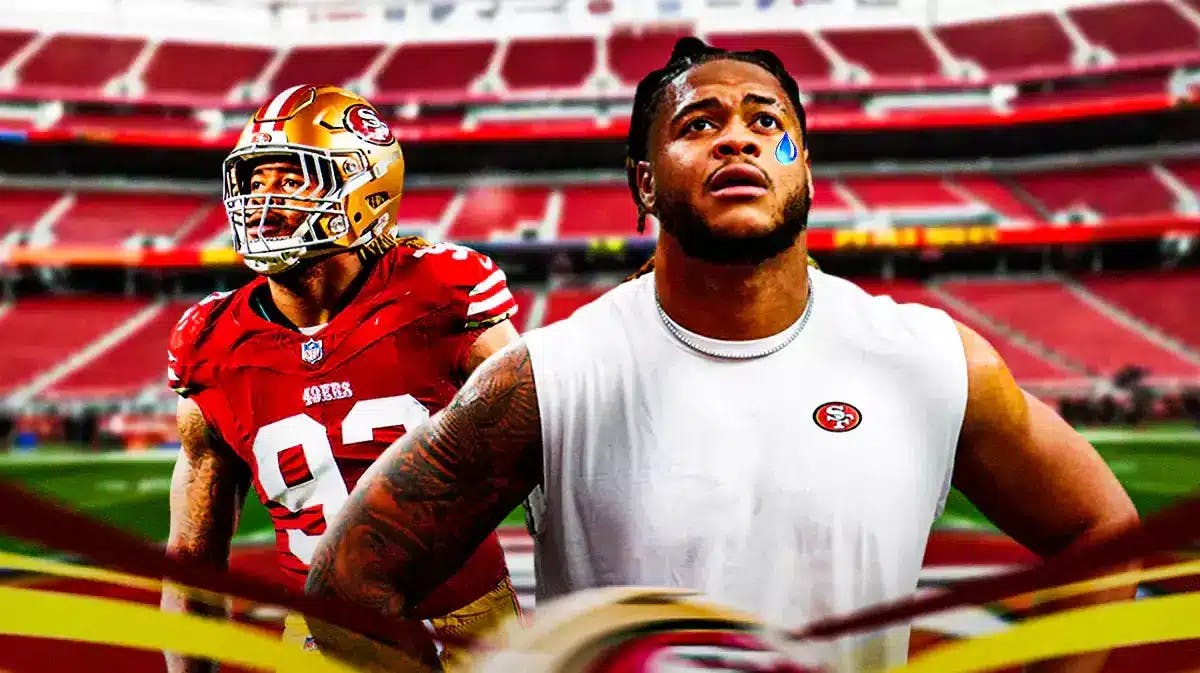 Chase Young with a tear coming down (San Francisco 49ers)