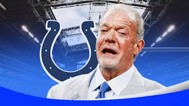 Colts' owner Jim Irsay stands amid a crowd before his illness