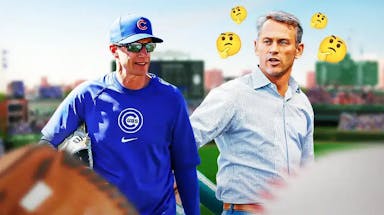Cubs manager Craig Counsell, president of baseball operations Jed Hoyer, Wrigley Field
