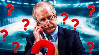 Dallas Stars GM Jim Nill looking serious. Place question marks all around.