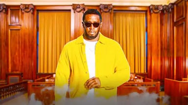 Diddy in a courtroom.