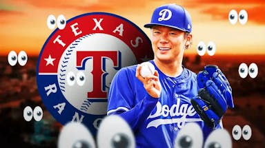 Dodgers' Yoshinobu Yamamoto, Rangers, eyes emojis above