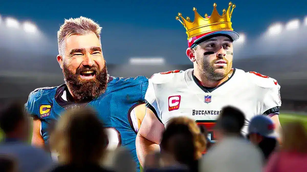 Eagles Jason Kelce with Buccaneers Todd Bowles mentee Baker Mayfield