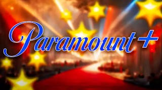 Paramount+ logo with stars.
