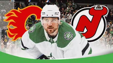 Chris Tanev being traded to the Stars in a deal with the Flames and Devils.
