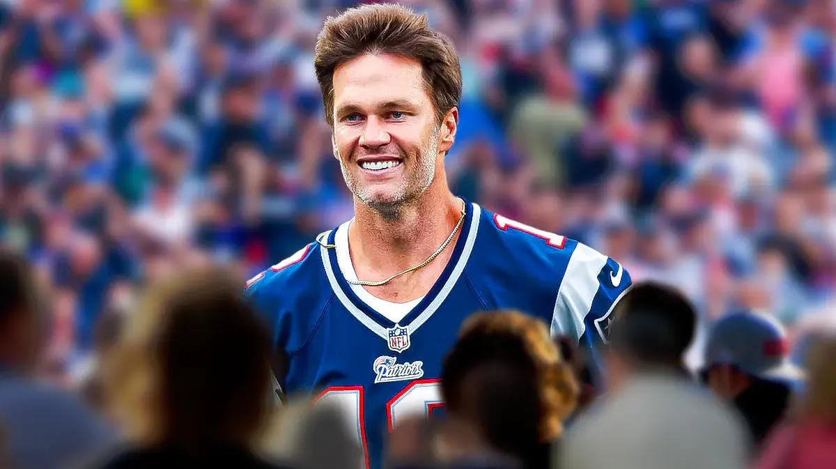 Photo: Tom Brady smiling in Patriots jersey