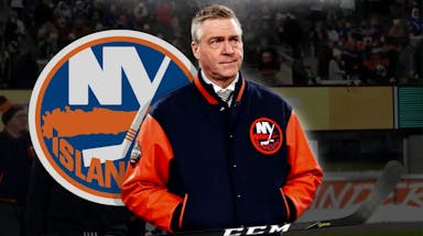 Islanders coach Patrick Roy after facing the Rangers in the Stadium Series.
