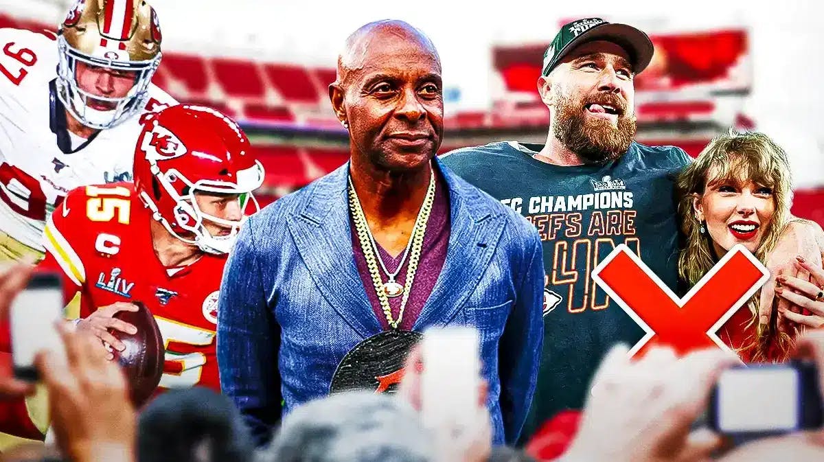49ers legend Jerry Rice outlines the keys to victory in Super Bowl 58, including stopping Patrick Mahomes and keeping Taylor Swift and Travis Kelce off the screen