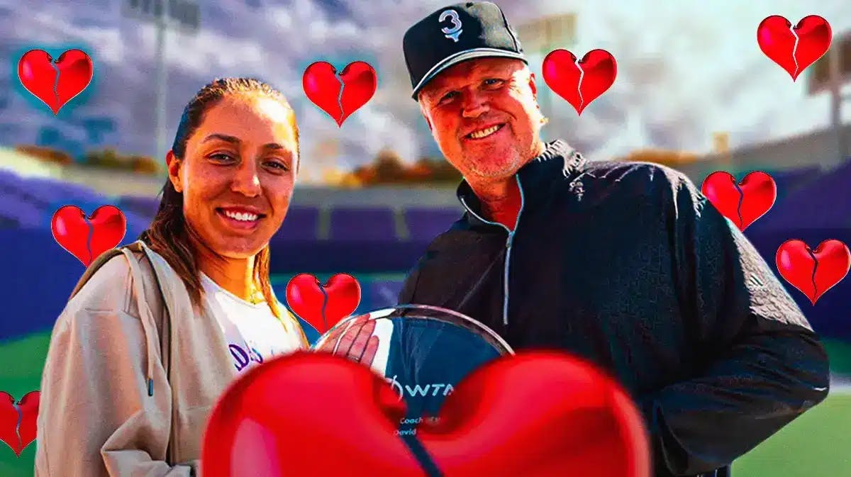 Women’s tennis player Jessica Pegula and her coach David Witt, with a heart broken emoji