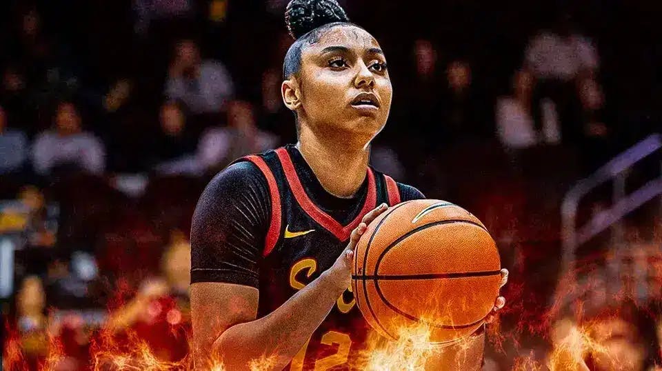 USC women’s basketball JuJu Watkins, like she’s “on fire” because she is on a scoring hot streak
