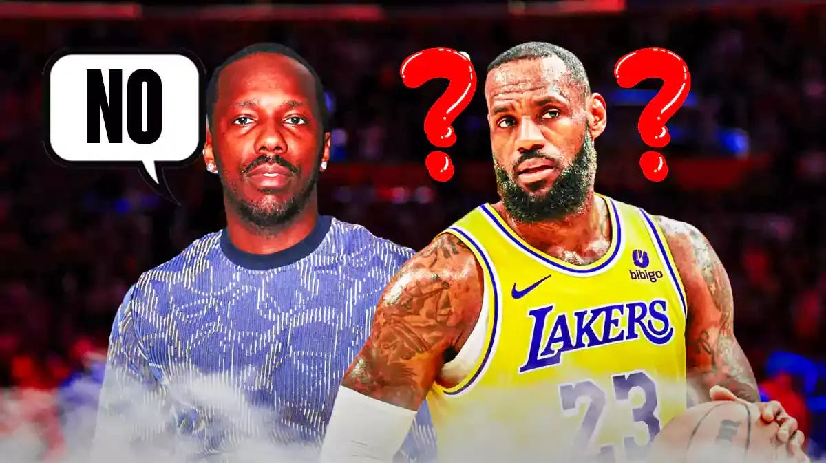 Lakers LeBron James with question marks and then his agent Rich Paul saying “NO”