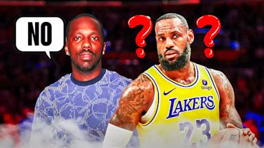 Lakers LeBron James with question marks and then his agent Rich Paul saying “NO”